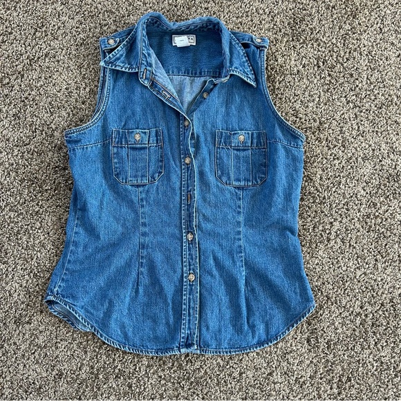 Arizona Jean Company Blue Denim Top - Picture 1 of 4
